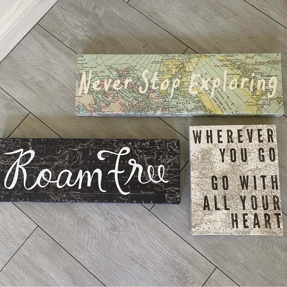Bundle, Wall Art Canvas Travel x3
